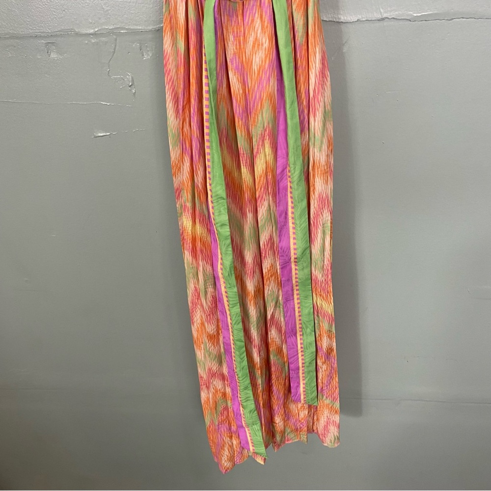 Current Air Printed Halter Neck Rainbow Pleated D… - image 4